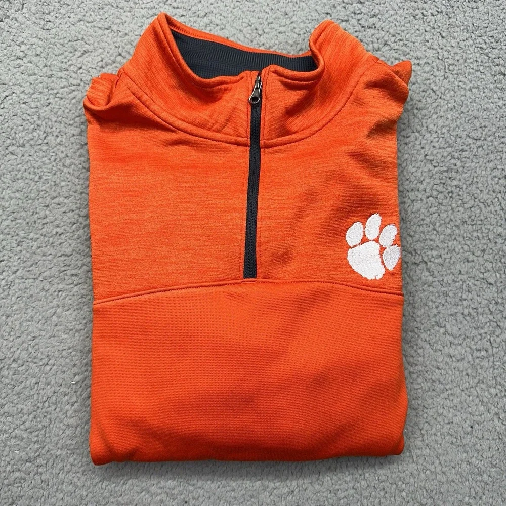 Under Armour 1286334 Mens Large 1/4 Zip Clemson Tigers L/S Fleece Pullover